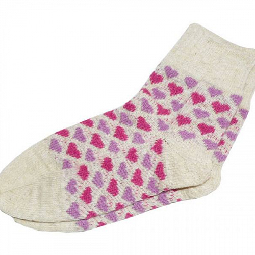Женские носки жаккардовой вязки (шерсть 100%)