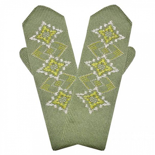 Женские двойные варежки с ручной вышивкой (орнамент №8)