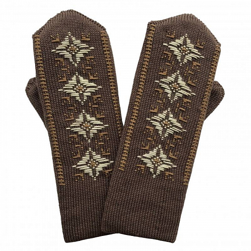 Женские двойные варежки с ручной вышивкой (орнамент №26)