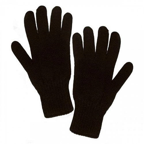 Мужские двойные перчатки жаккардовой вязки однотонные