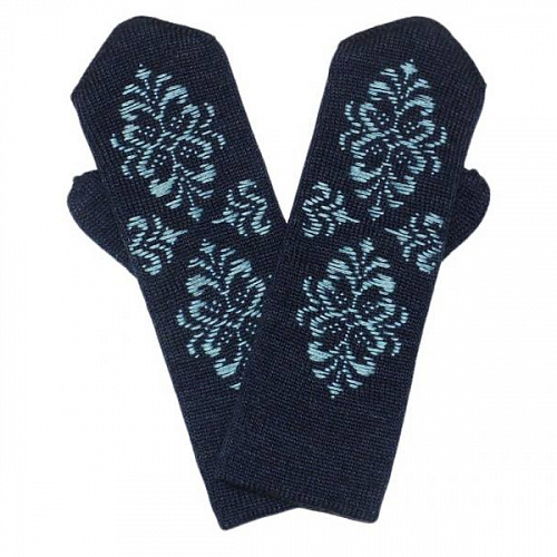 Женские двойные варежки с ручной вышивкой (орнамент №17)
