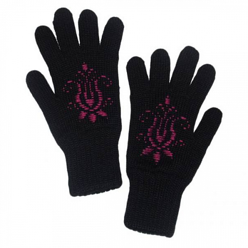 Детские перчатки с ручной вышивкой "Цветы"