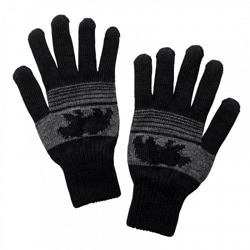 Мужские двойные перчатки жаккардовой вязки "Медведи"