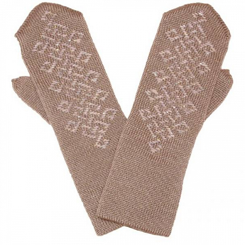 Женские двойные варежки с ручной вышивкой (орнамент №15)