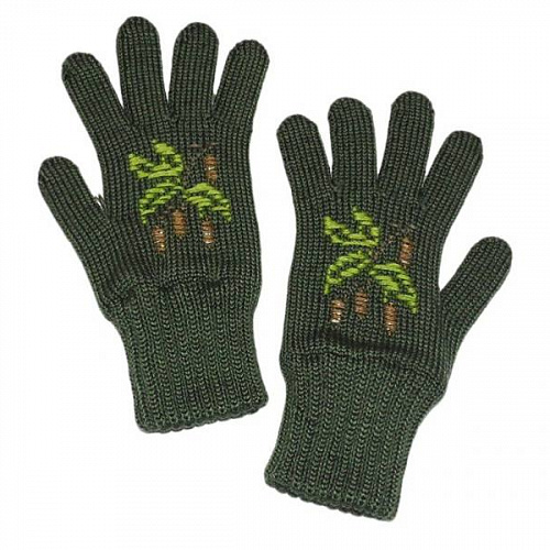 Детские двойные перчатки с ручной вышивкой "Ягодки" №2