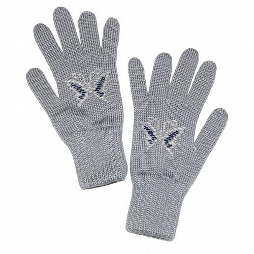 Детские двойные перчатки с ручной вышивкой "Бабочки"