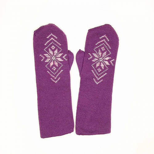Женские двойные варежки с ручной вышивкой (цветочный орнамент №37)