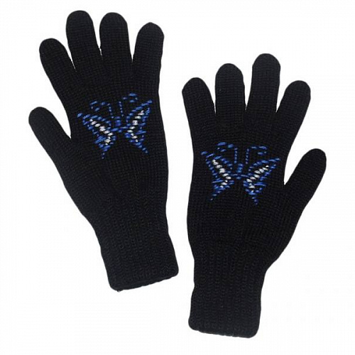 Детские перчатки с ручной вышивкой "Бабочки" №2